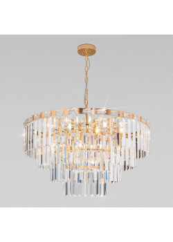 Подвесная люстра Eurosvet Elegante 10130/10 золото/прозрачный хрусталь Strotskis