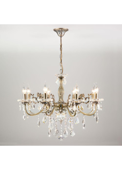 Подвесная люстра Eurosvet 3281/8 античная бронза/прозрачный хрусталь Strotskis