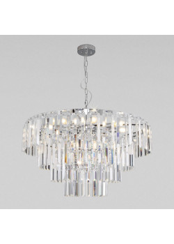 Подвесная люстра Eurosvet Elegante 10130/10 хром/прозрачный хрусталь Strotskis