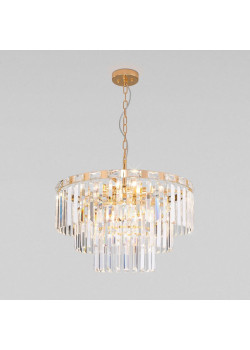 Подвесная люстра Eurosvet Elegante 10130/8 золото/прозрачный хрусталь Strotskis