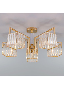Потолочная люстра Eurosvet April 10126/5 золото/прозрачный хрусталь Strotskis Smart