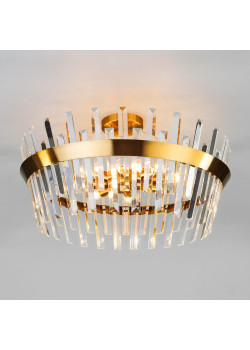 Потолочная люстра Eurosvet Steccato 10111/8 золотая бронза/прозрачный хрусталь Strotskis Smart
