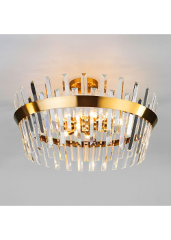 Потолочная люстра Eurosvet Steccato 10111/8 золотая бронза/прозрачный хрусталь Strotskis Smart
