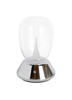 Настольная лампа диммируемая 10W 3000K прозрачный/хром Uovo III Lightstar 807904