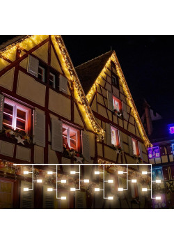Уличная светодиодная гирлянда Eurosvet бахрома 230V 100-101 теплый белый с эффектом мерцания