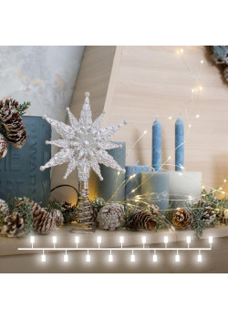 Светодиодная гирлянда Eurosvet Нить Роса 3хАА 400-006 теплый белый