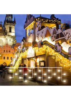 Уличная светодиодная гирлянда Eurosvet бахрома 230V 100-101 теплый белый