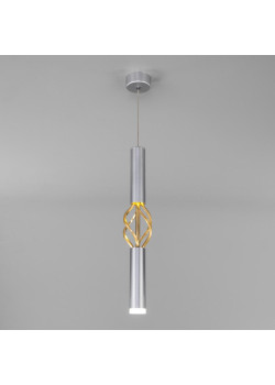 Подвесной светодиодный светильник Eurosvet Lance 50191/1 LED матовое серебро/матовое золото