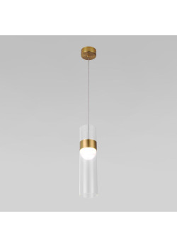 Подвесной светодиодный светильник Eurosvet Lumen 50244/1 Led латунь/прозрачный