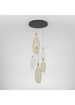 Подвесной светодиодный светильник Eurosvet Ruche 90352/6 золото/хром