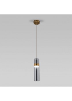 Подвесной светодиодный светильник Eurosvet Lumen 50244/1 Led латунь/дымчатый