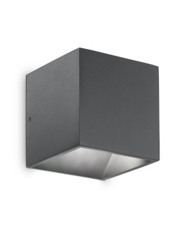 Уличный настенный светодиодный светильник Ideal Lux Rubik AP1 Antracite 3000K 247083
